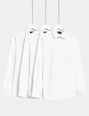 3pk Skinny Fit Easy Iron Shirts