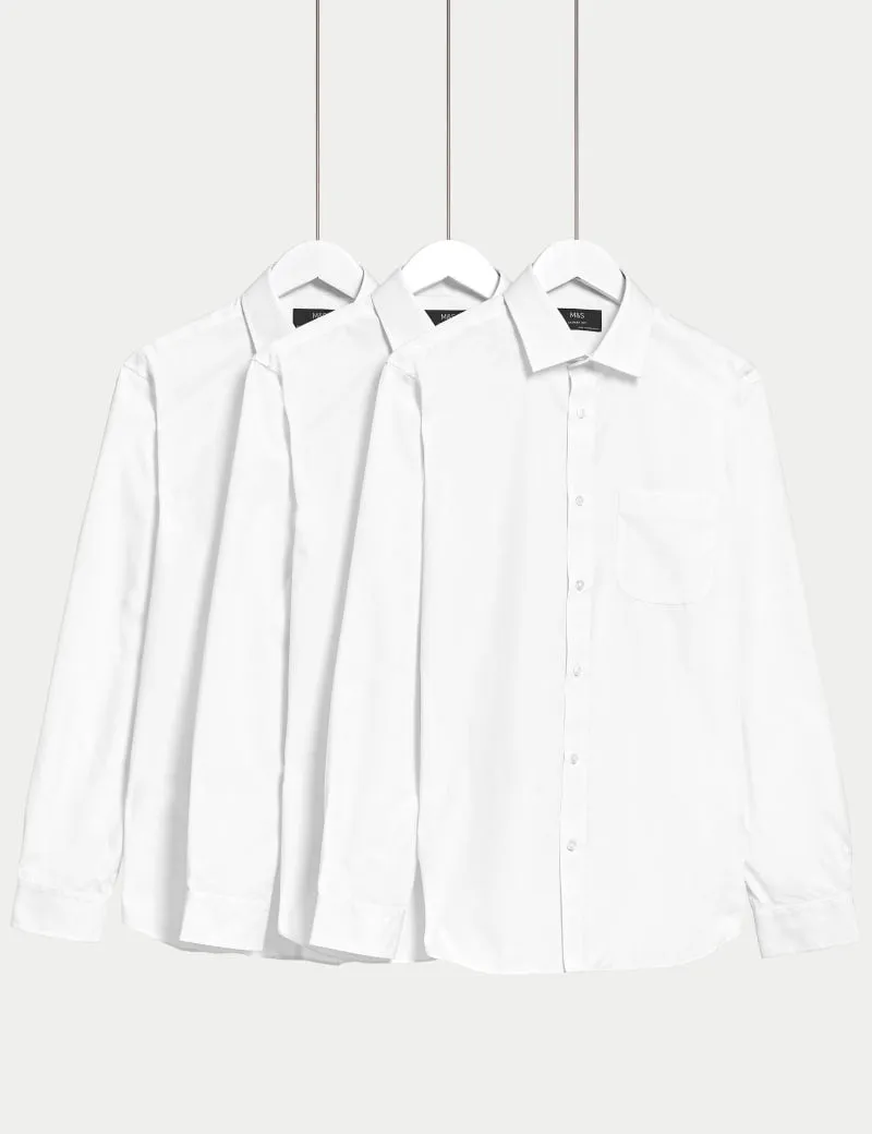 3pk Skinny Fit Easy Iron Shirts