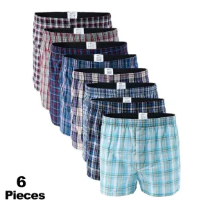 6-Pack Men's Cotton Boxer Briefs, Comfortable Underwear in Sizes L-3XL