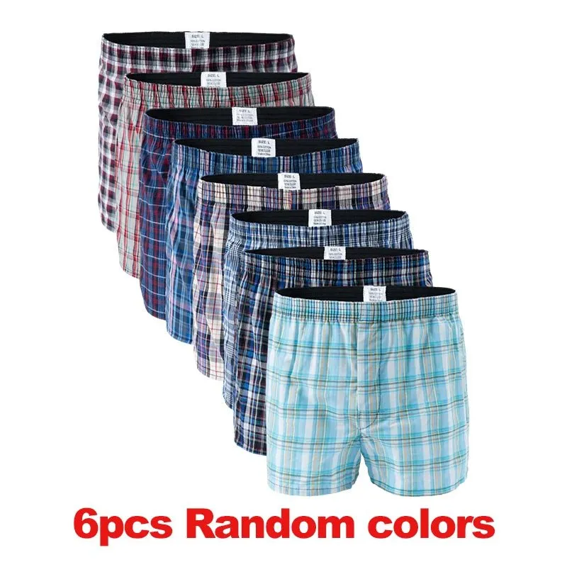 6-Pack Men's Cotton Boxer Briefs, Comfortable Underwear in Sizes L-3XL