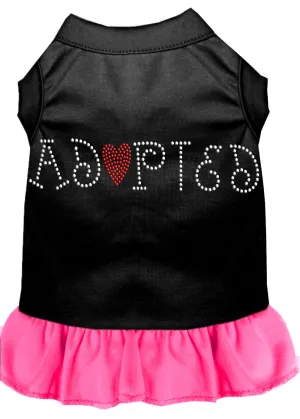 Adopted Rhinestone Dress Black With Bright Pink Lg
