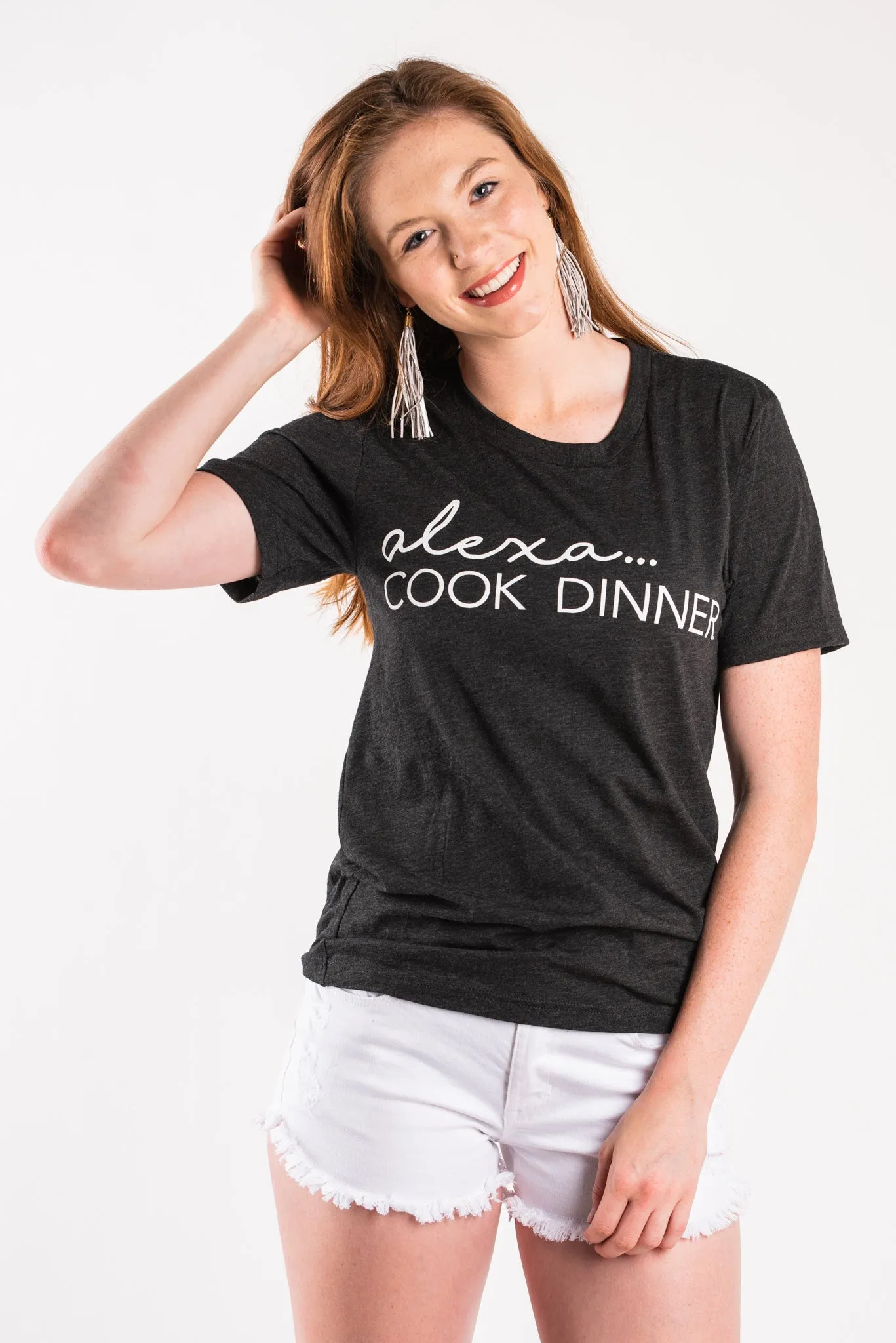 Alexa cook dinner unisex short sleeve t-shirt charcoal