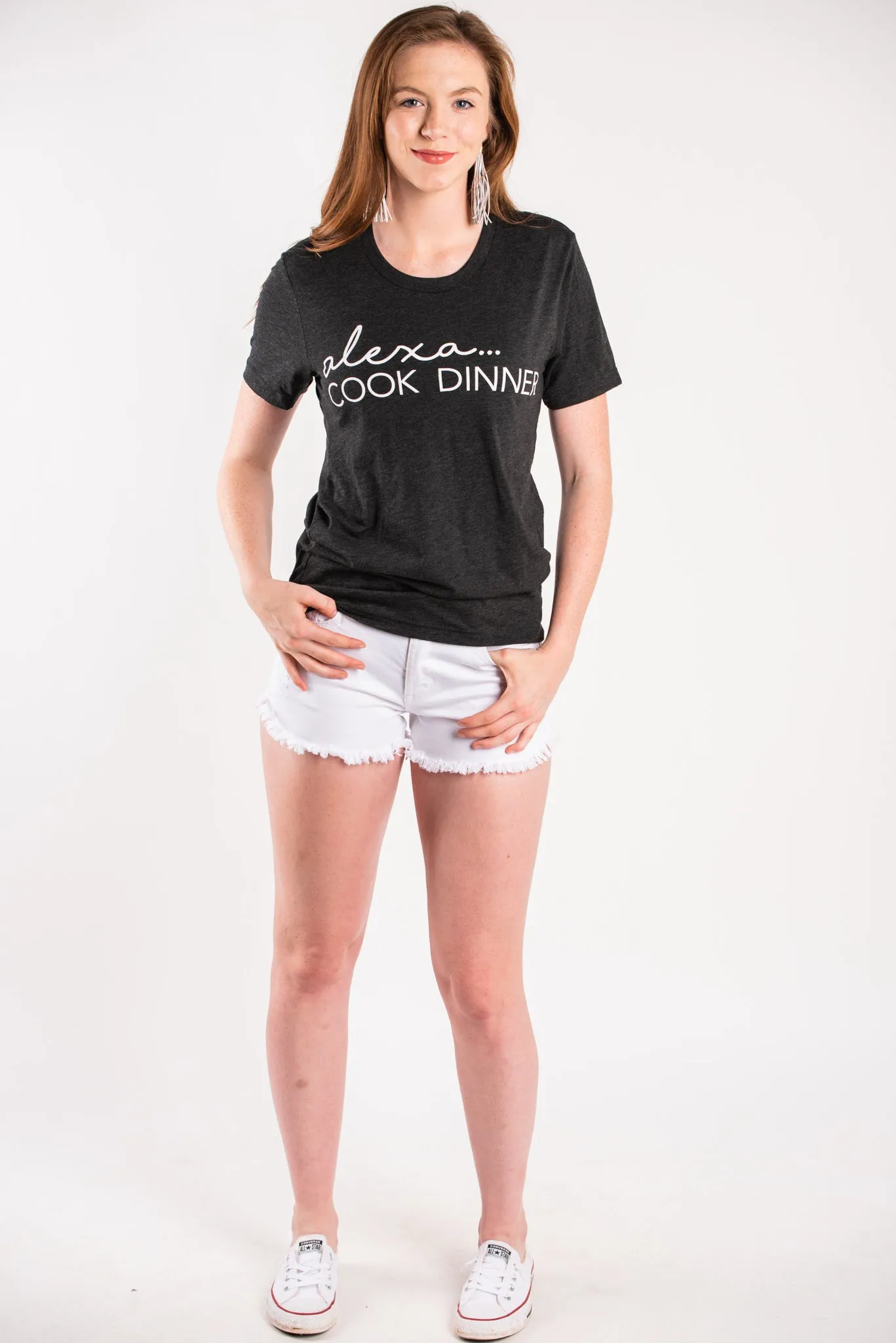 Alexa cook dinner unisex short sleeve t-shirt charcoal