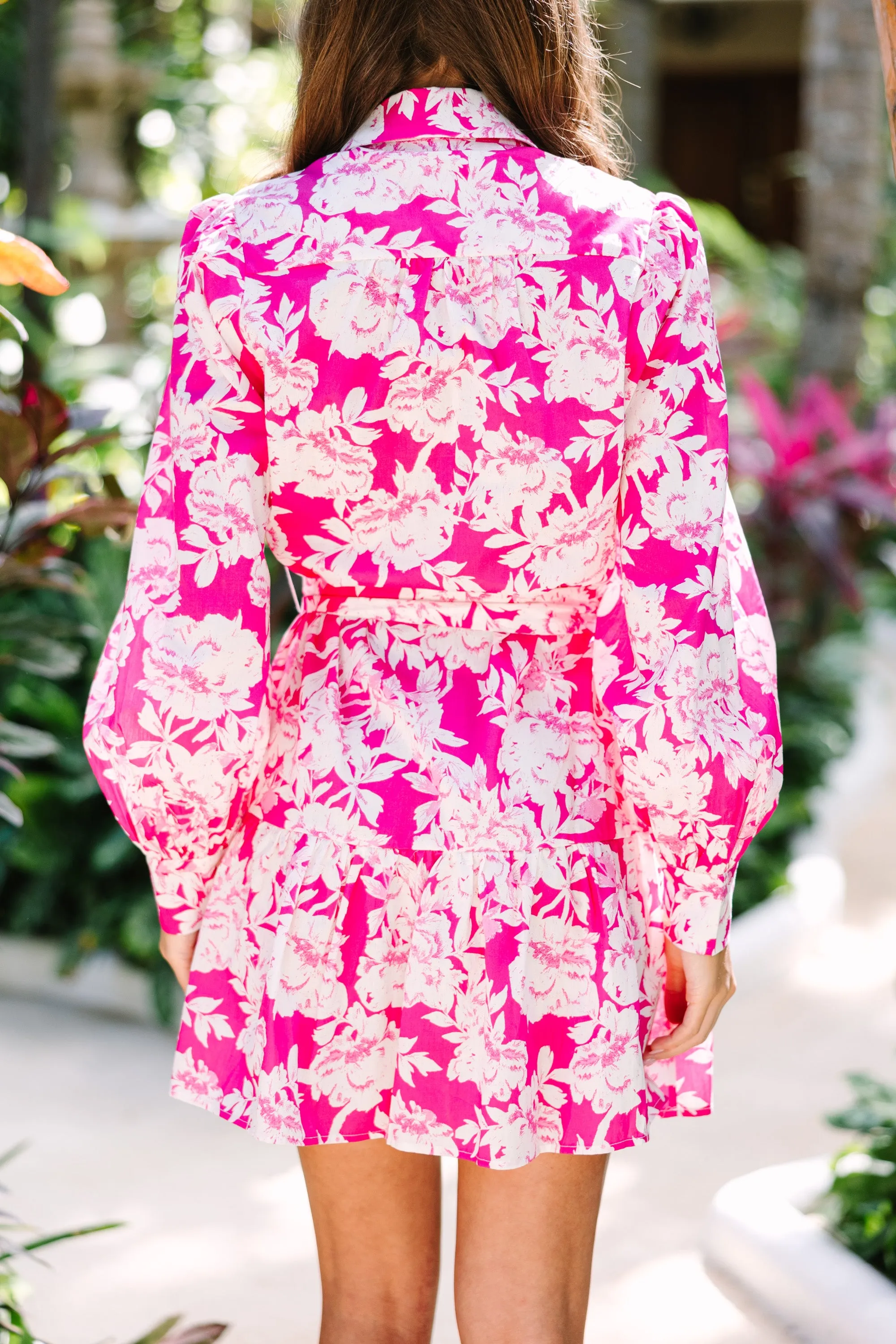 All Love Fuchsia Pink Floral Dress