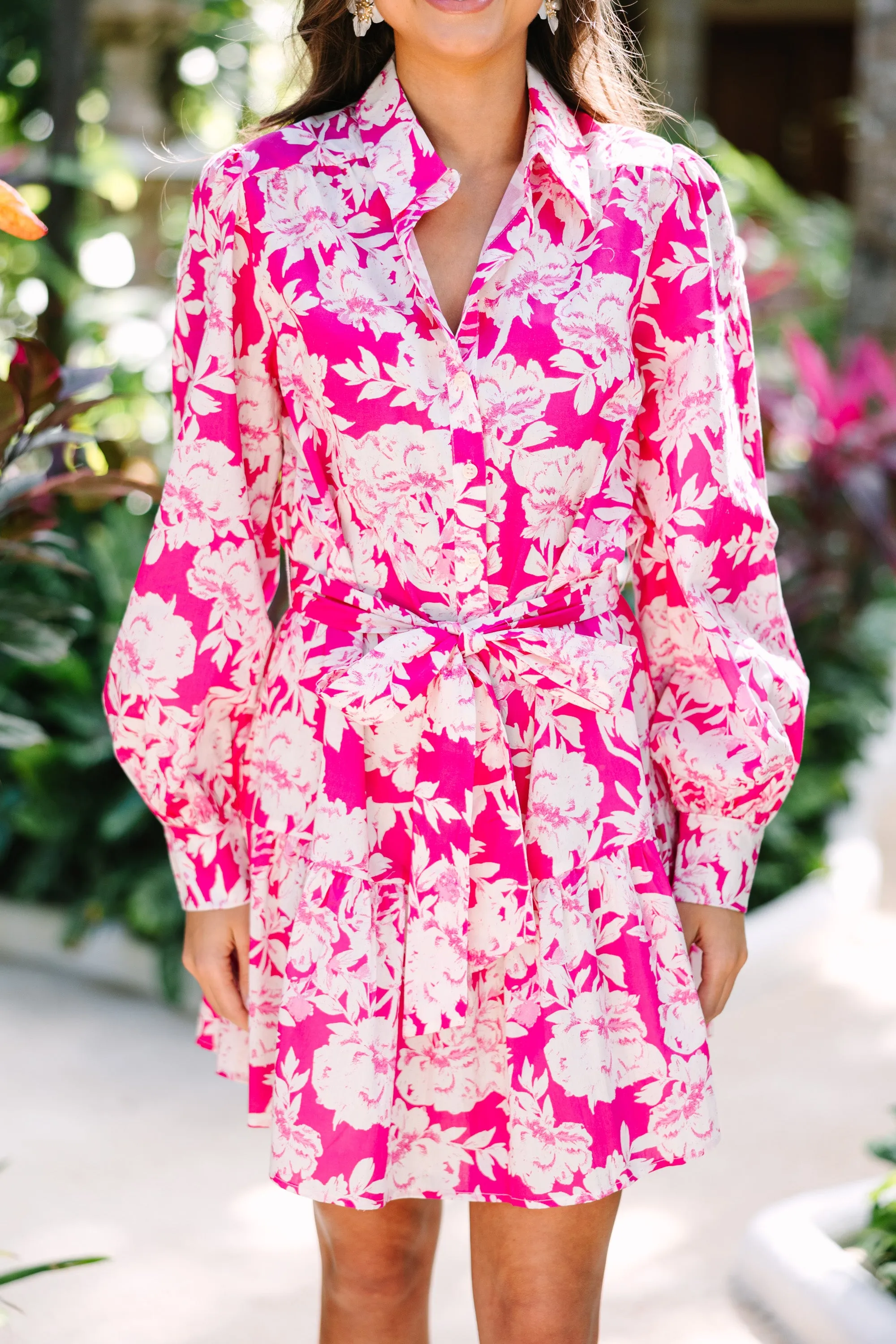 All Love Fuchsia Pink Floral Dress