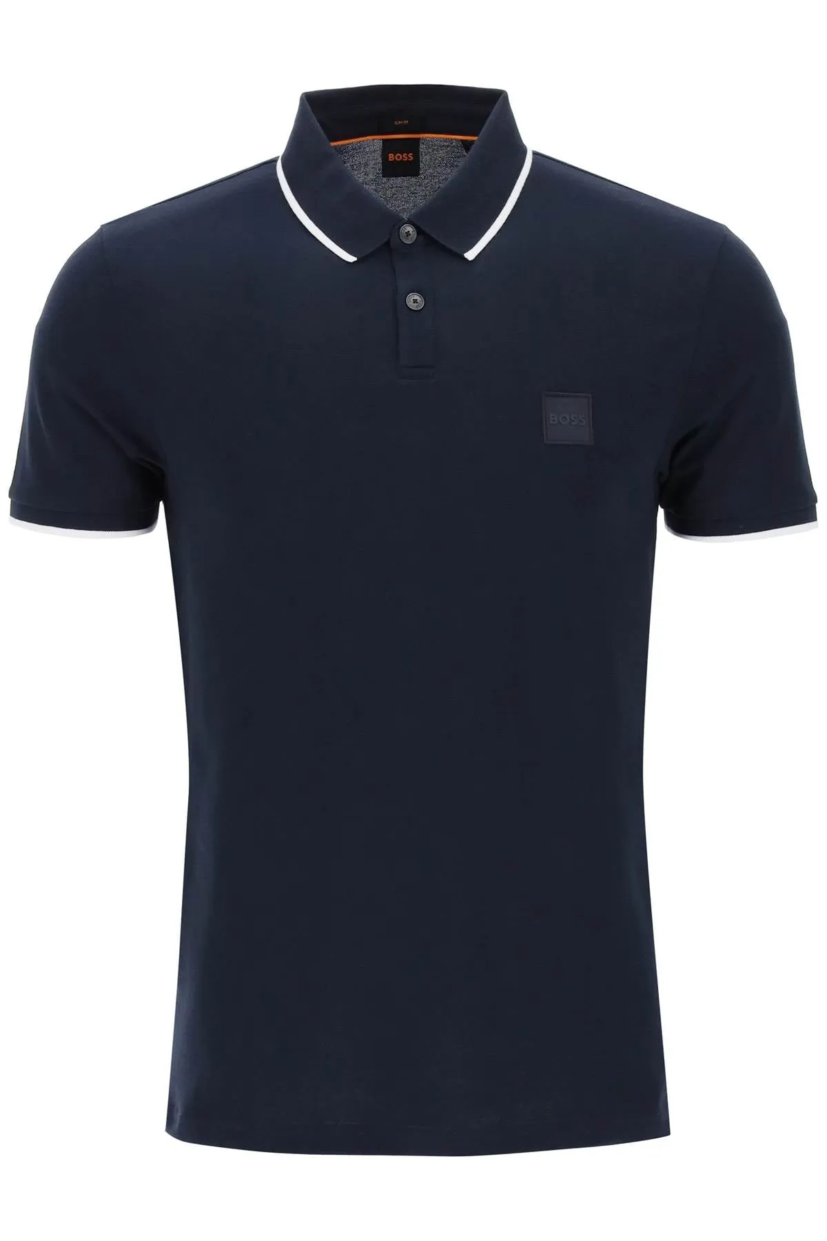 BOSS slim fit piqué polo shirt with tipped