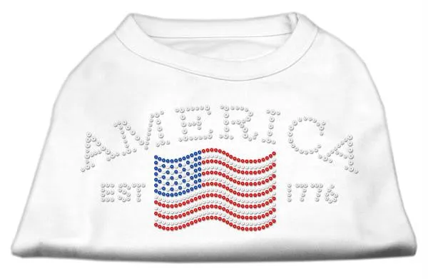 Classic American Rhinestone Shirts White XXL (18)