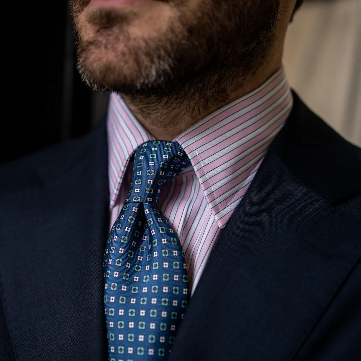 Classic Fit Exclusive Budd Stripe Double Cuff Shirt in Pink