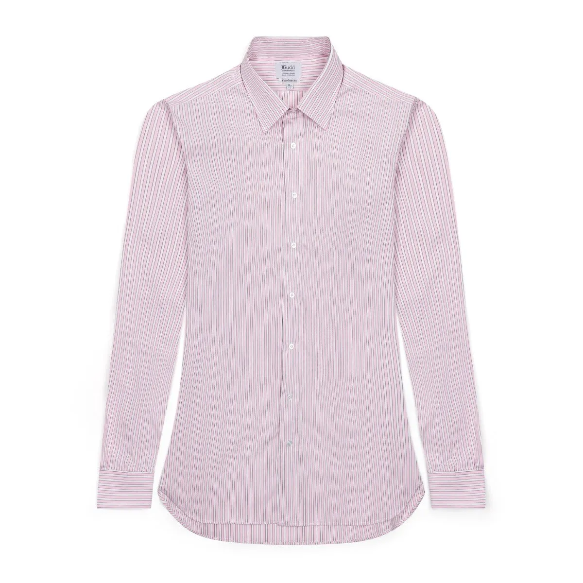 Classic Fit Exclusive Budd Stripe Double Cuff Shirt in Pink