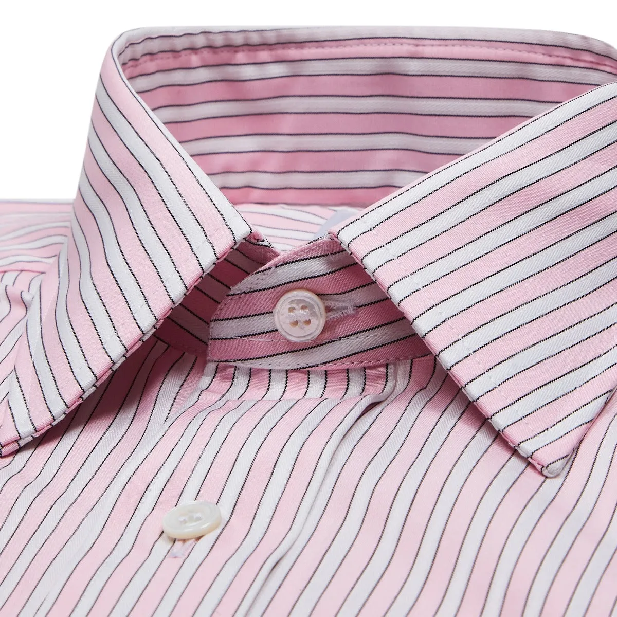 Classic Fit Exclusive Budd Stripe Double Cuff Shirt in Pink