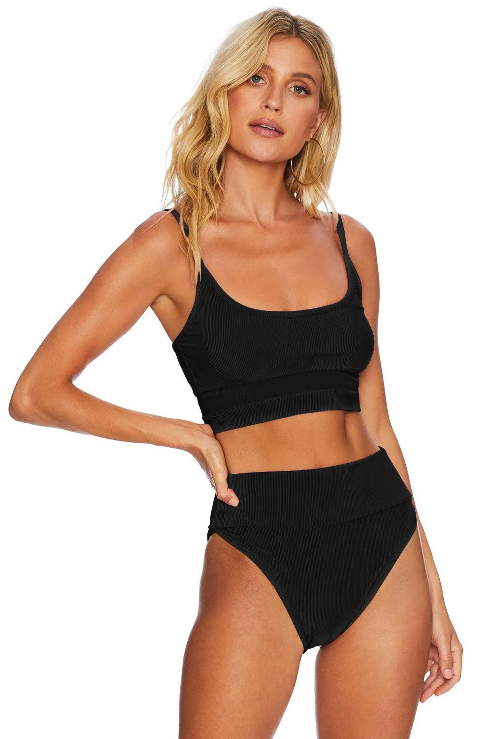 Coastal Cutie Colorblock High Waist Two Piece Swimsuit