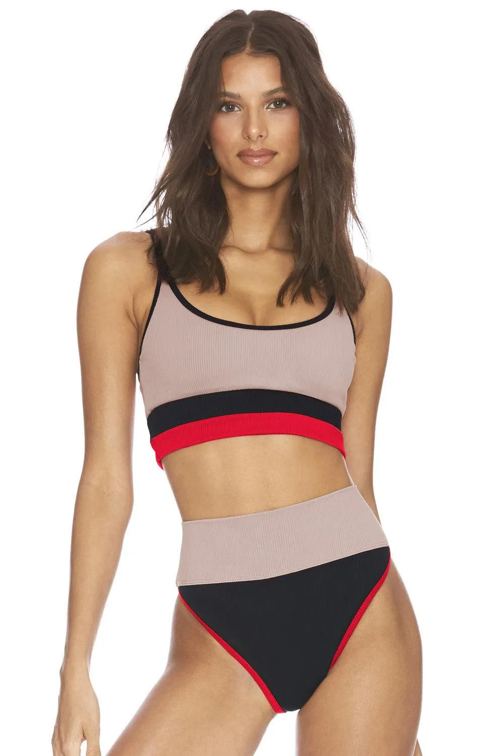 Coastal Cutie Colorblock High Waist Two Piece Swimsuit