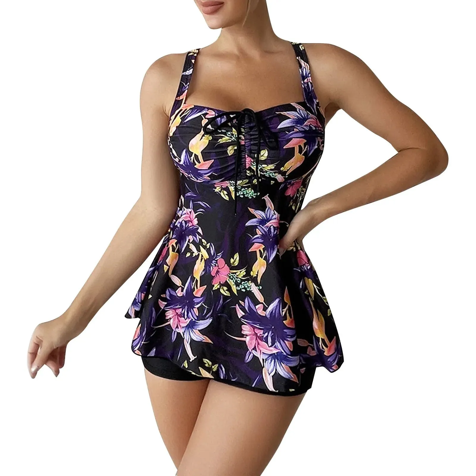 Female Swimwear Conservative Beachwear Fashion Print Bikini