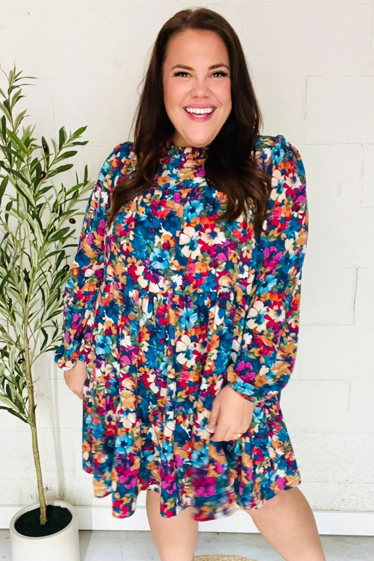 [FINAL SALE] Feminine Flair - Watercolor Floral Dress