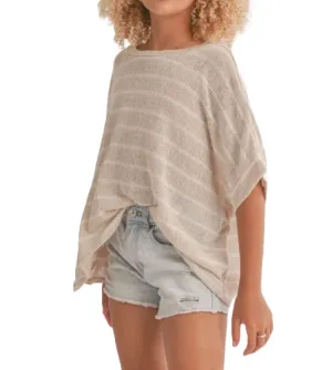 Girls Horizon Striped Oversize Top