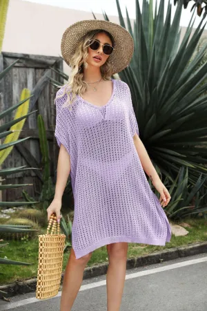 Good Times Openwork Crochet Beach Cover-Up Dress