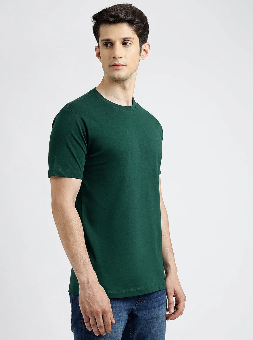 Green Solid Slim Fit T-Shirt | Greenfibre