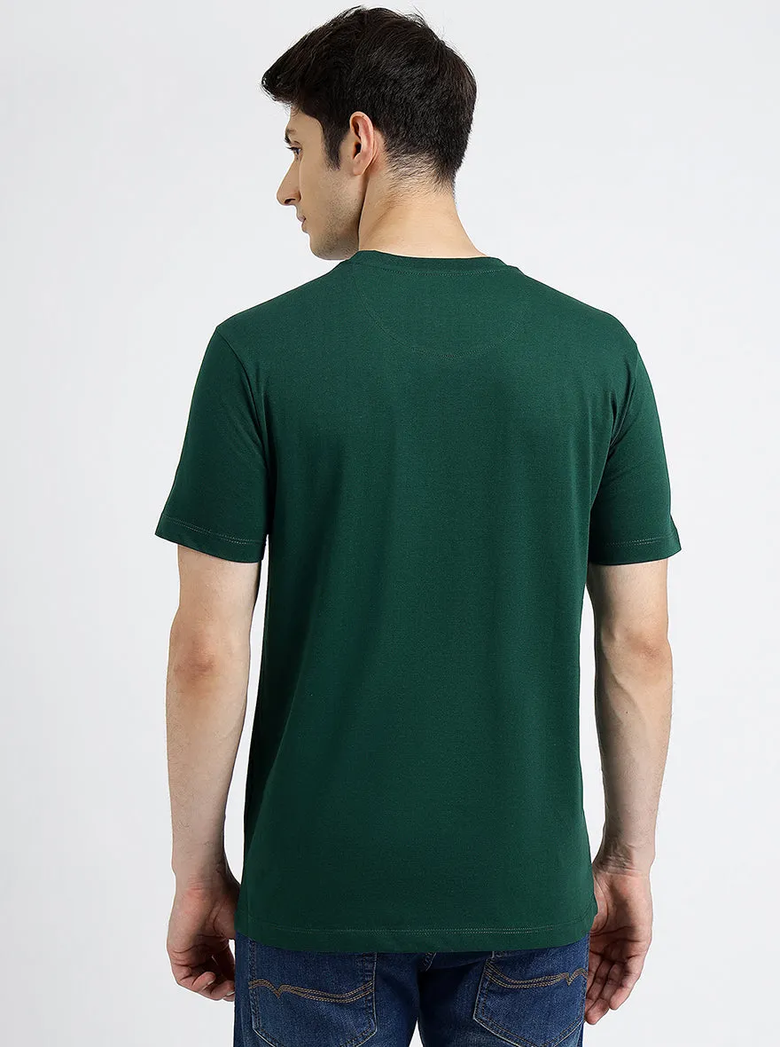Green Solid Slim Fit T-Shirt | Greenfibre