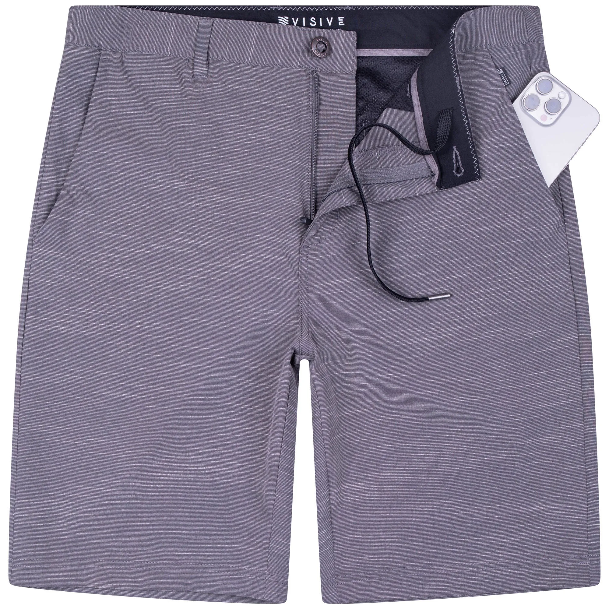 Grey Slub - Mens Hybrid Shorts