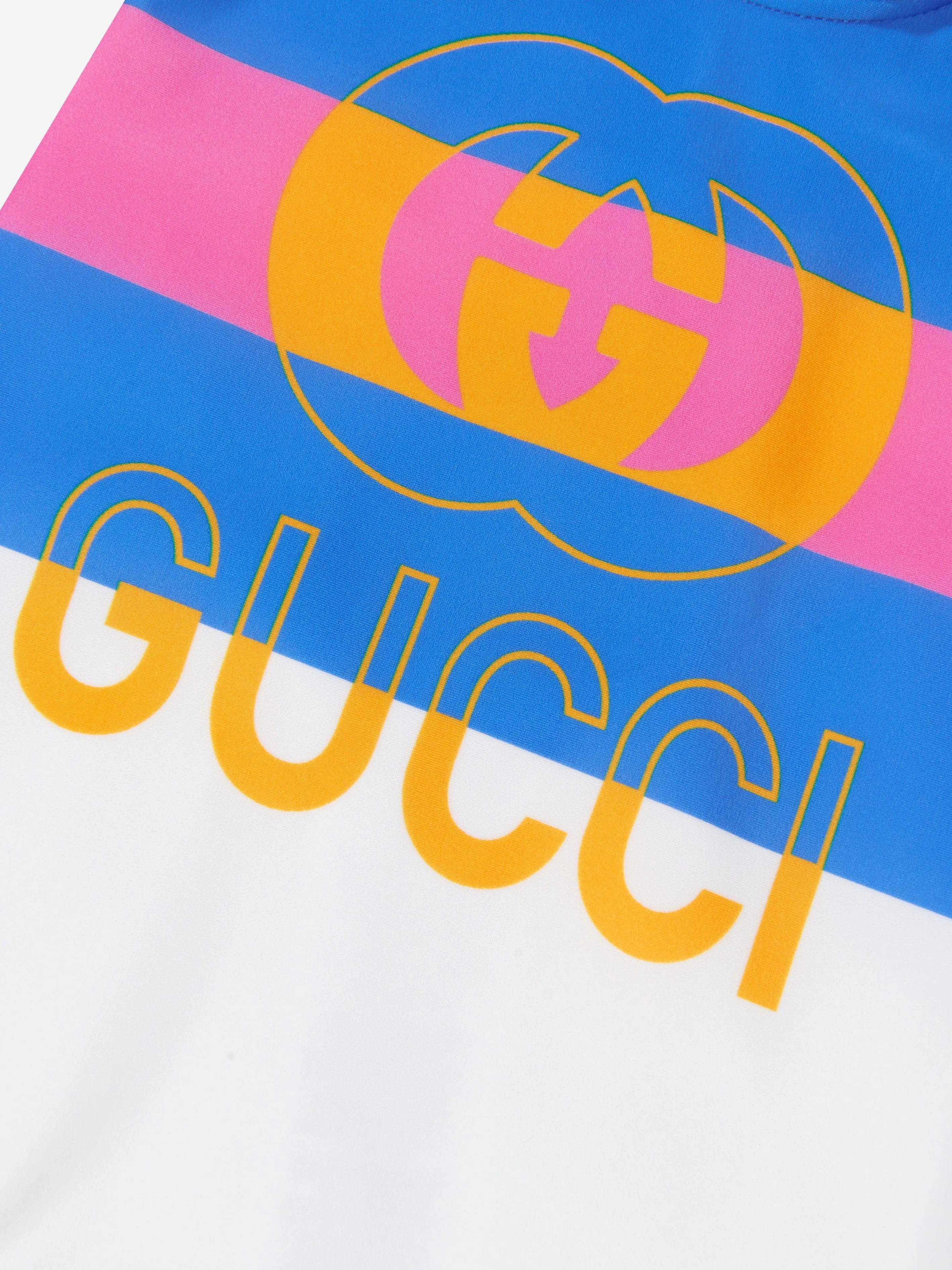Gucci Girls Logo Swimming Costume in Blue