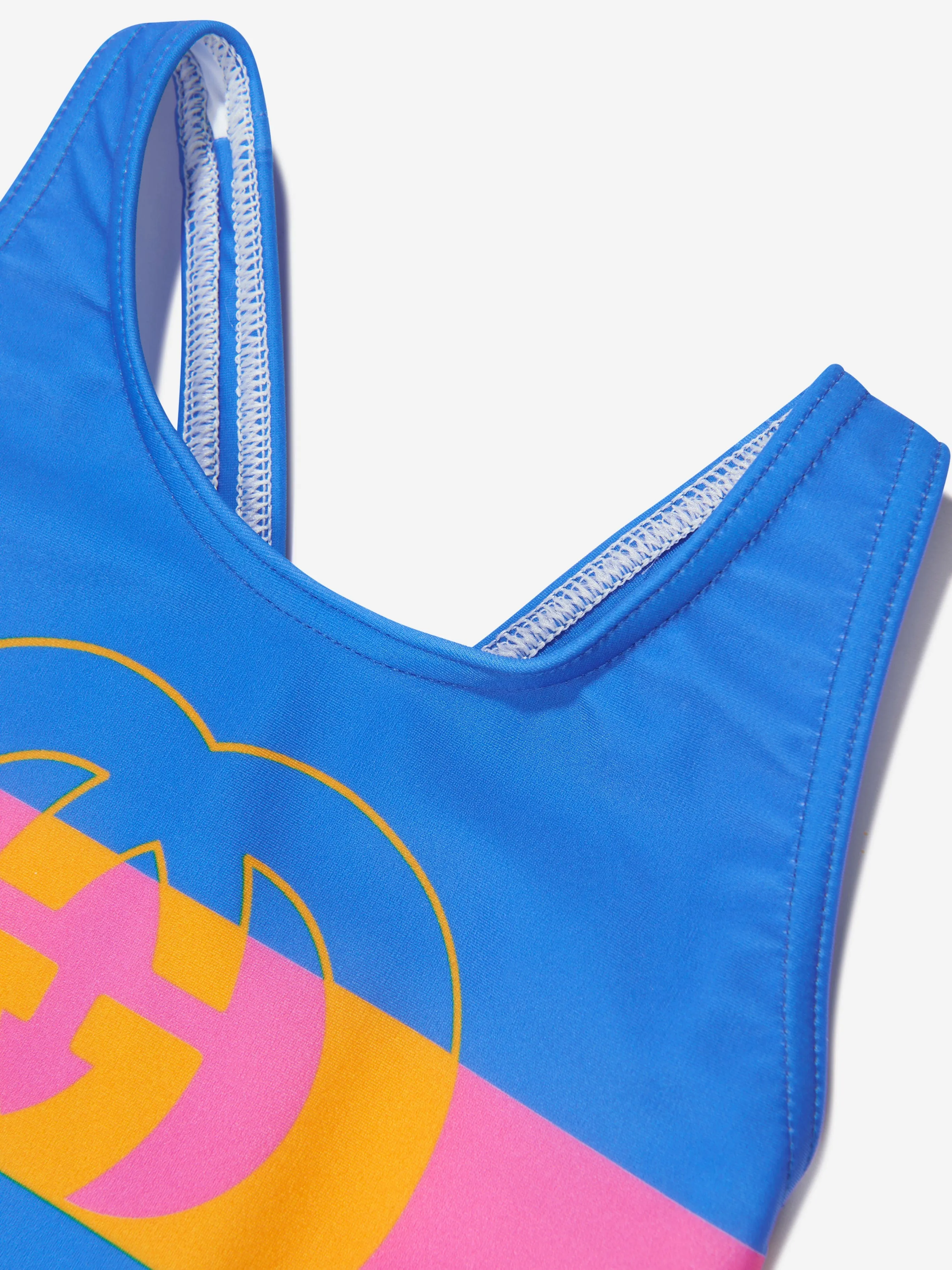 Gucci Girls Logo Swimming Costume in Blue