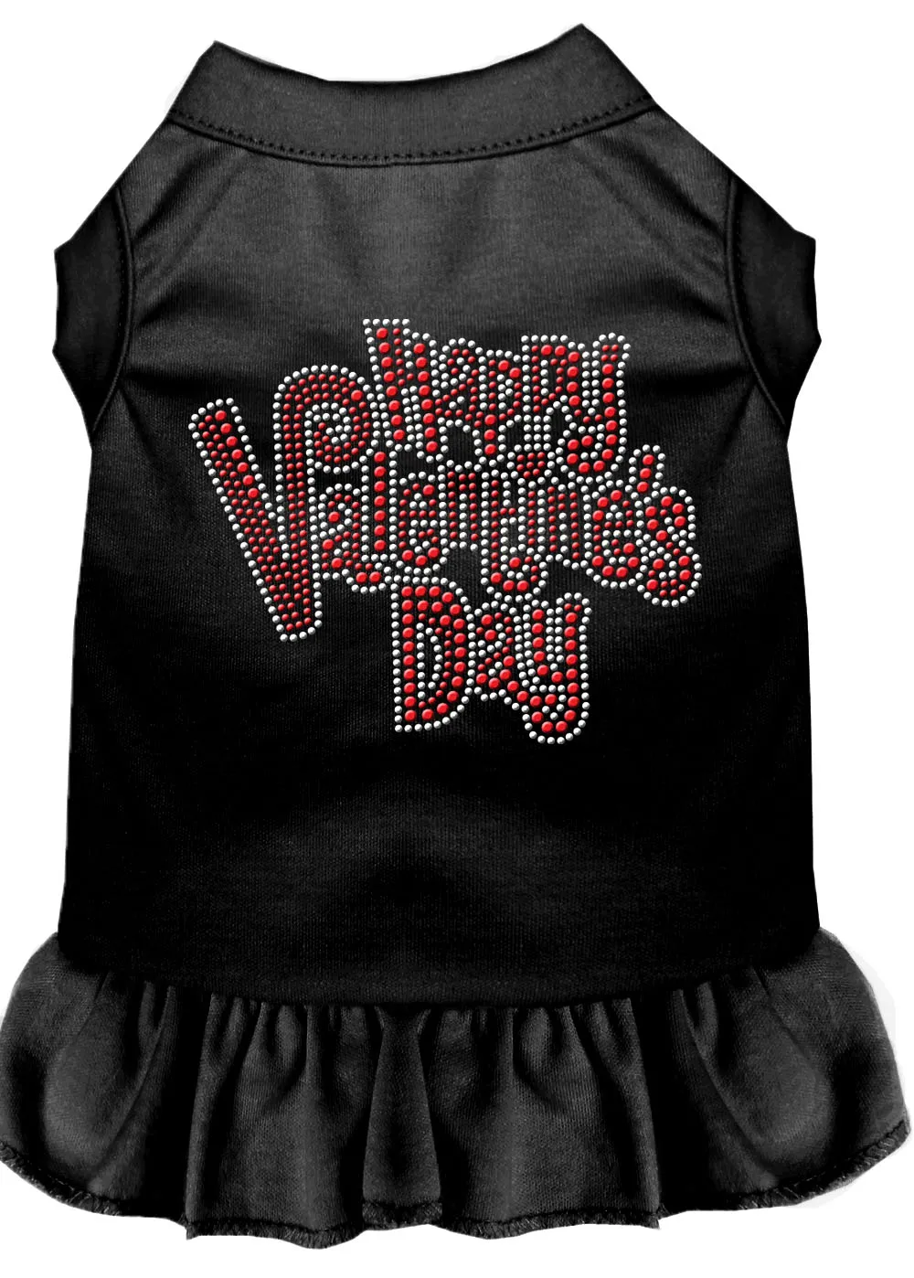 Happy Valentines Day Rhinestone Dress Black 4x