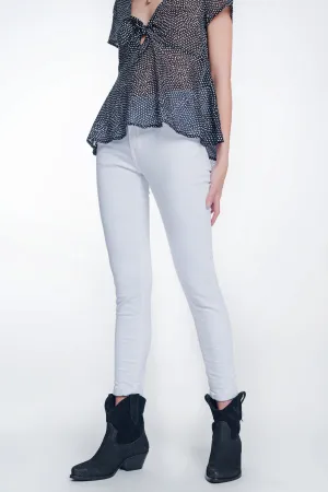 High waisted super skinny pants in white