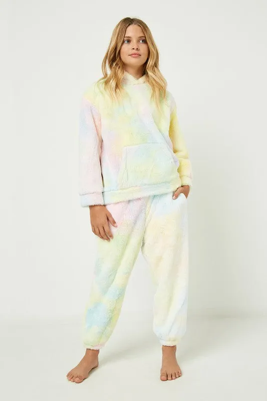 In The Clouds Tie-Dye Fleece Jogger Set