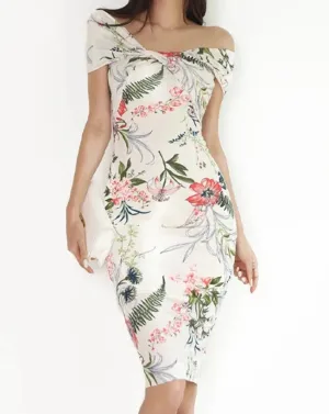 JANA Floral Off the Shoulder Midi Dress