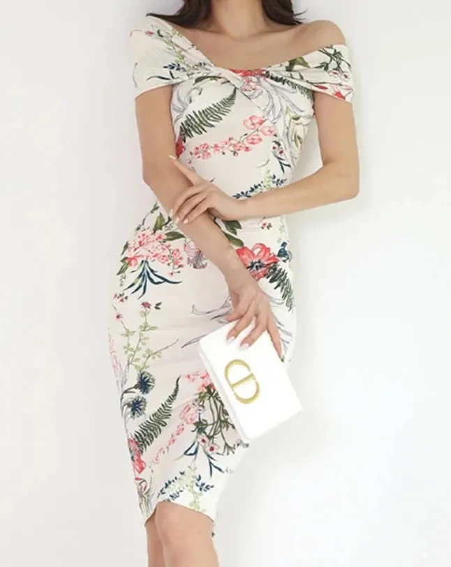 JANA Floral Off the Shoulder Midi Dress