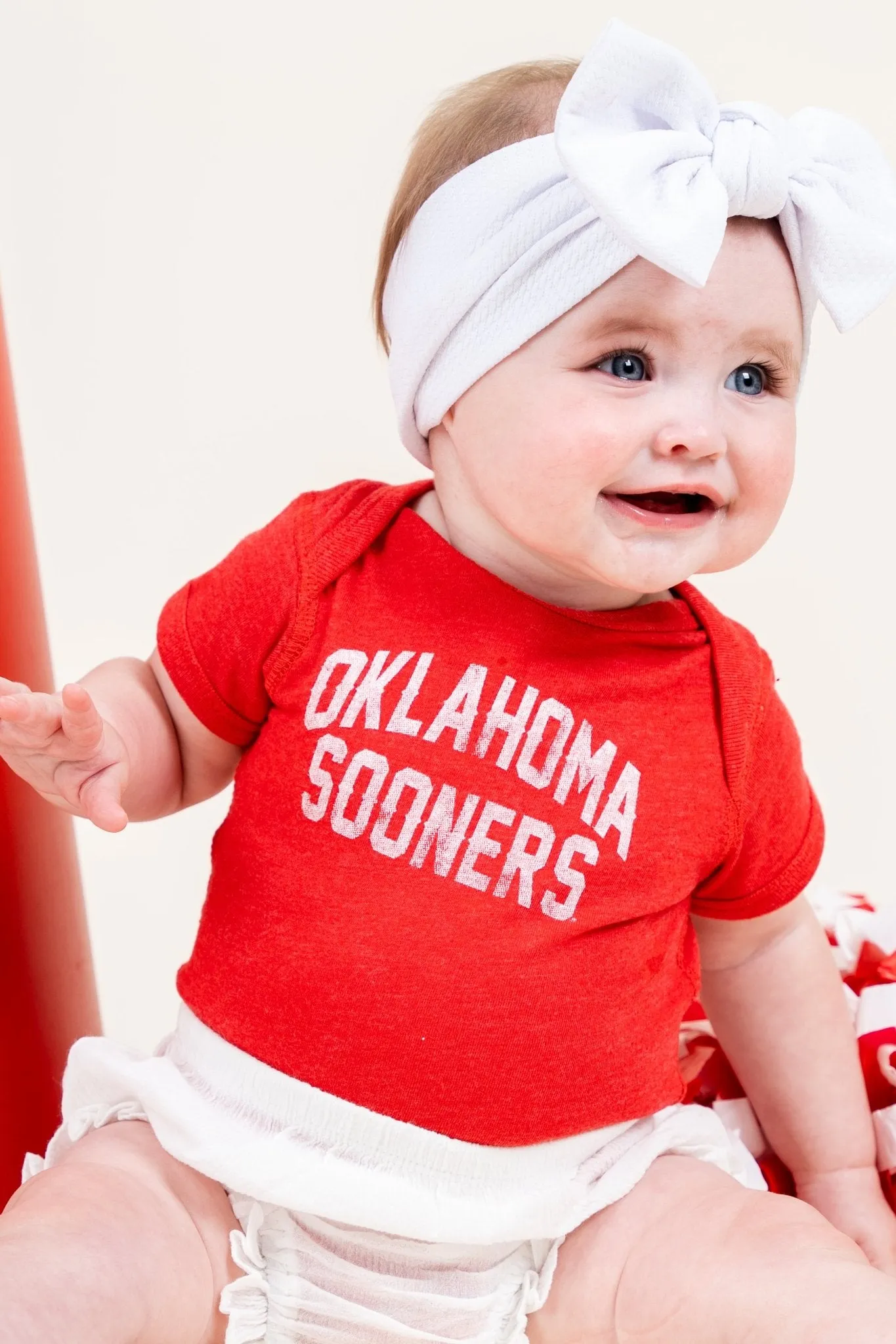 Kids OU Sooner classic arch onesie red