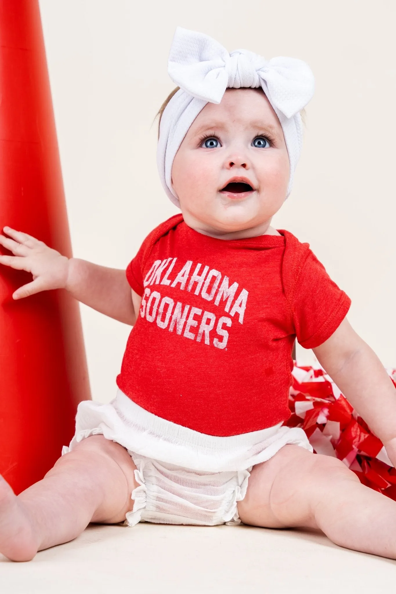 Kids OU Sooner classic arch onesie red