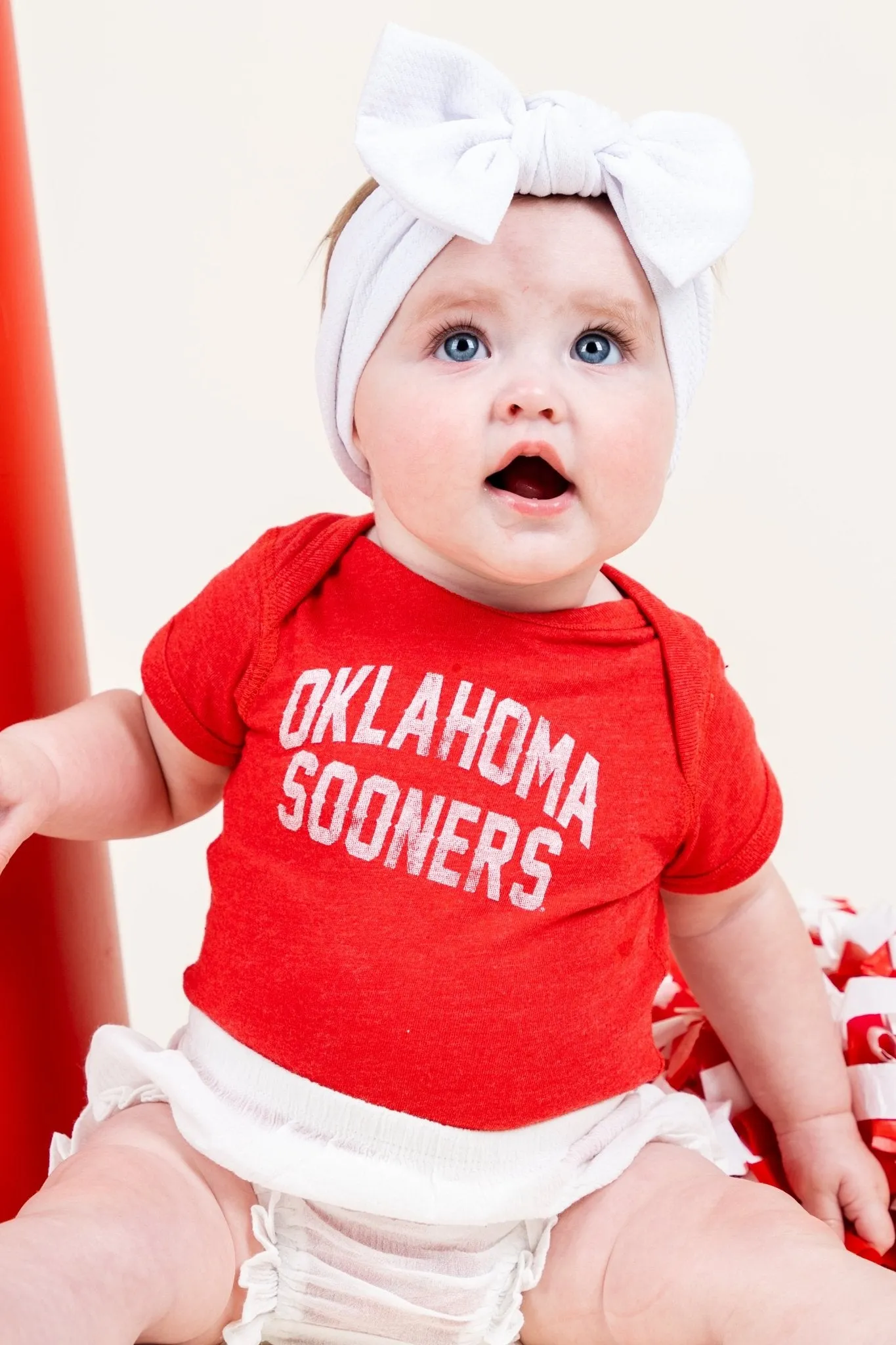 Kids OU Sooner classic arch onesie red