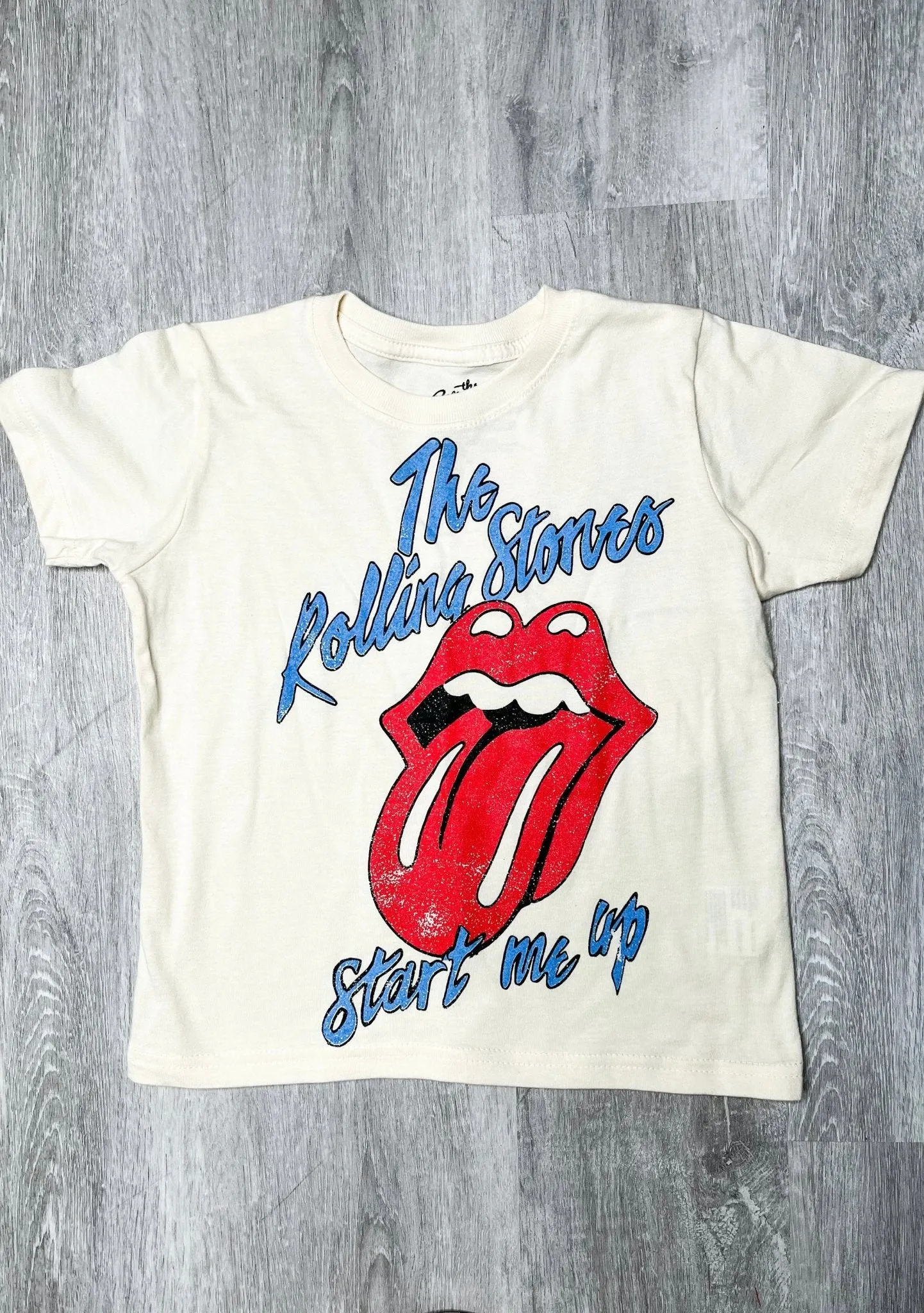 Kids Rolling Stones start me up t-shirt off white