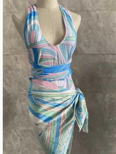 Leopard Luxe Halter Swimwear