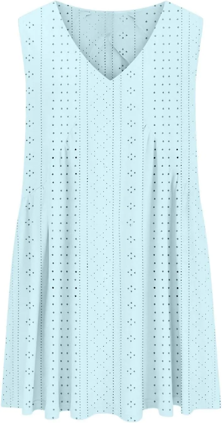 Light Blue Mini Dress Sleeveless Maternity Casual Dress Outfits for Women Wrap Mini Dresses Women Casual V Neck Dress