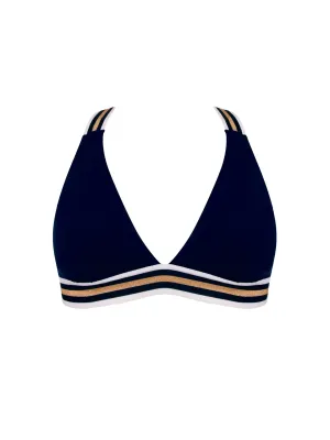 Lise Charmel Swimwear - Energie Nautique N/W Crossed Back Triangle Bikini Top Encre Nautique