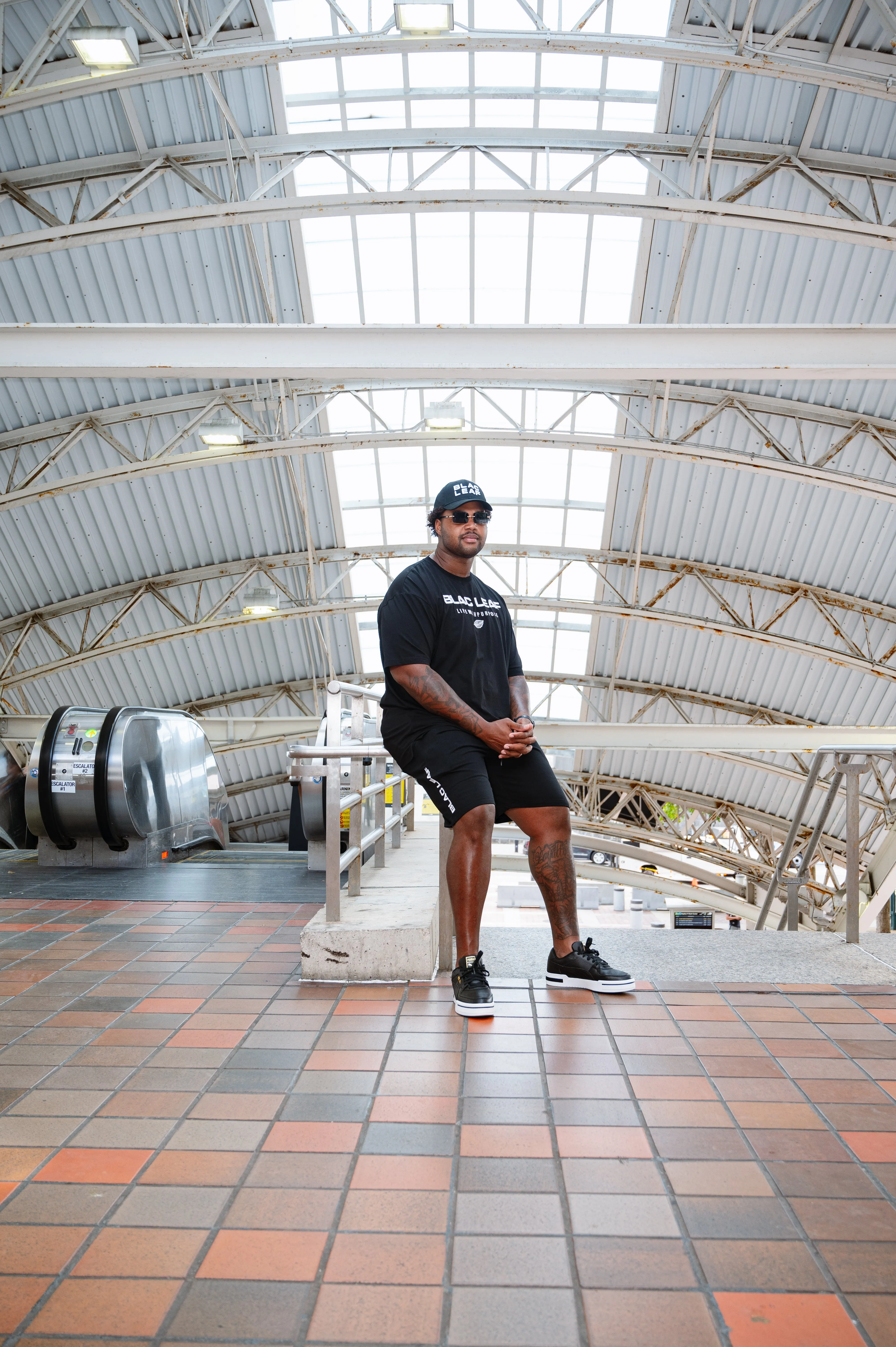 Live With Purpose Essential Black Embroidered Shorts