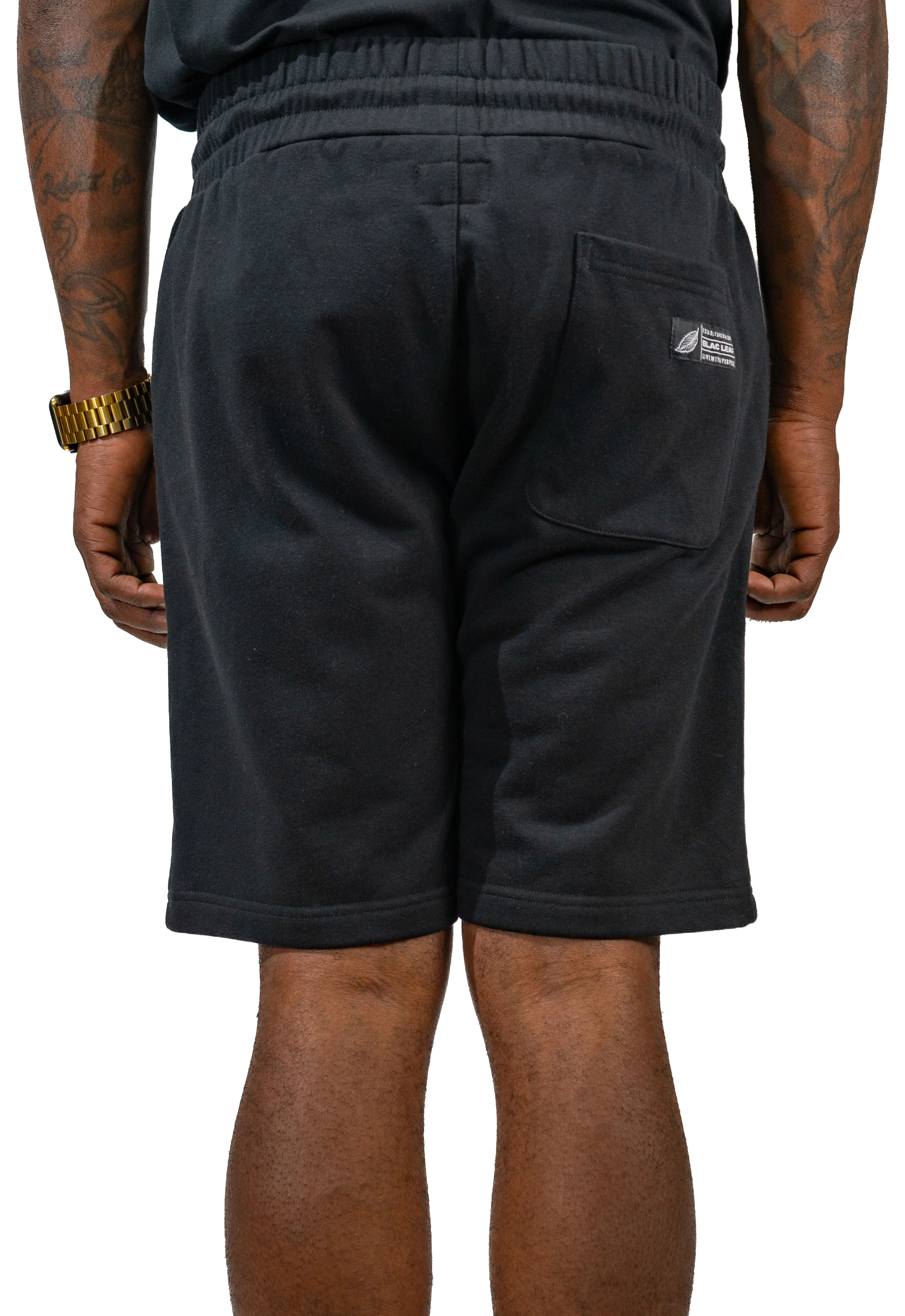 Live With Purpose Essential Black Embroidered Shorts