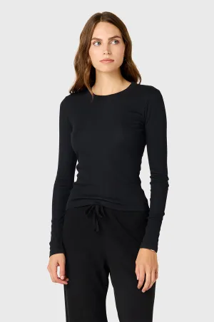 L/S CLASSIC TEE IN BLACK CLASSIC RIB