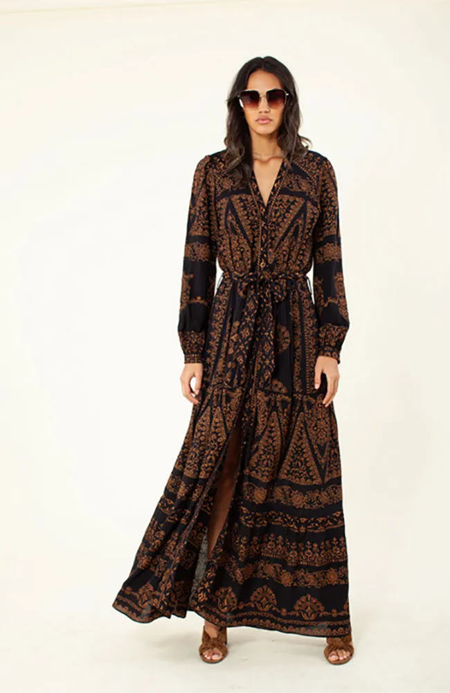 LS Tiered Maxi Dress in Black