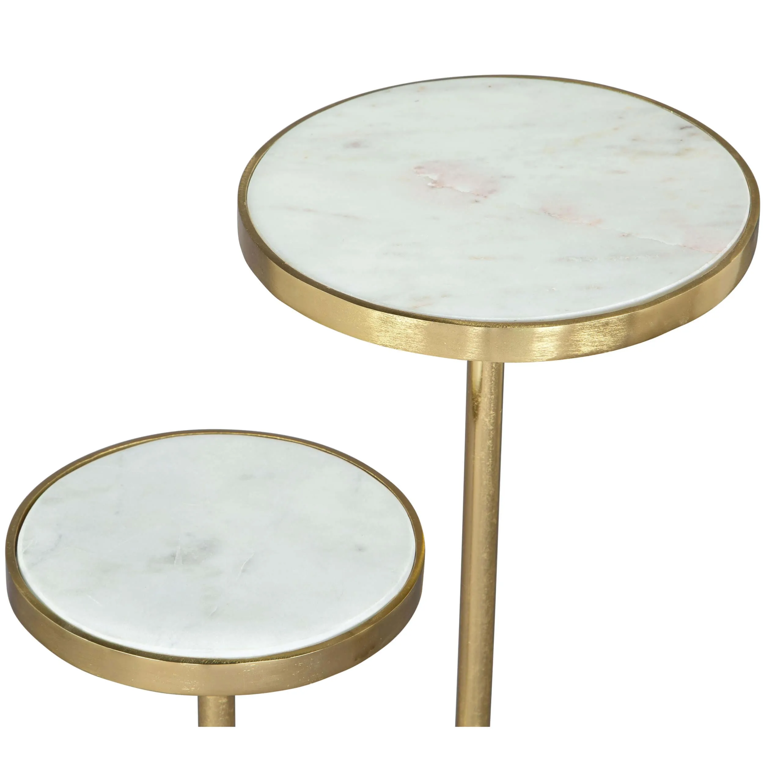 Marc Side Table, White & Gold