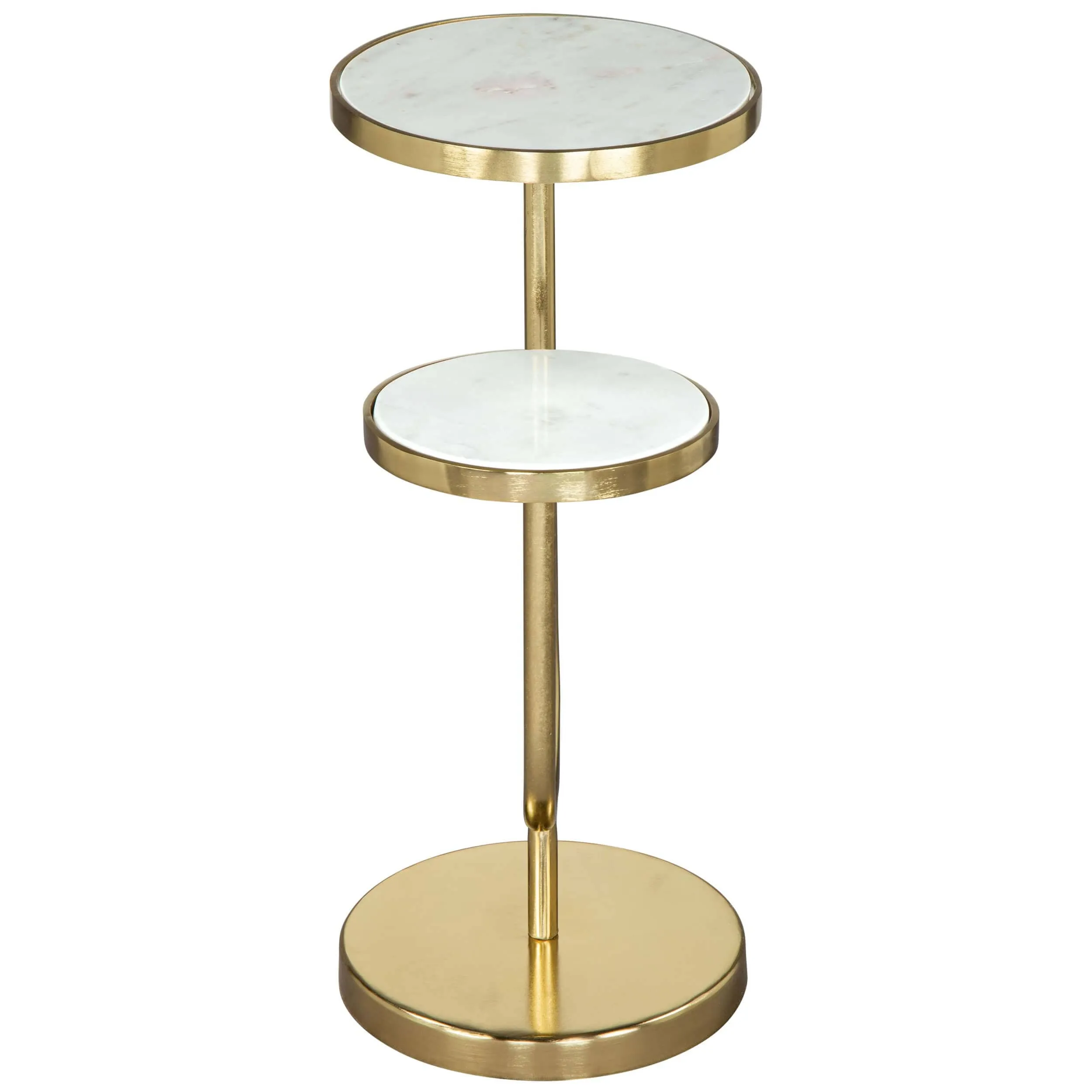 Marc Side Table, White & Gold
