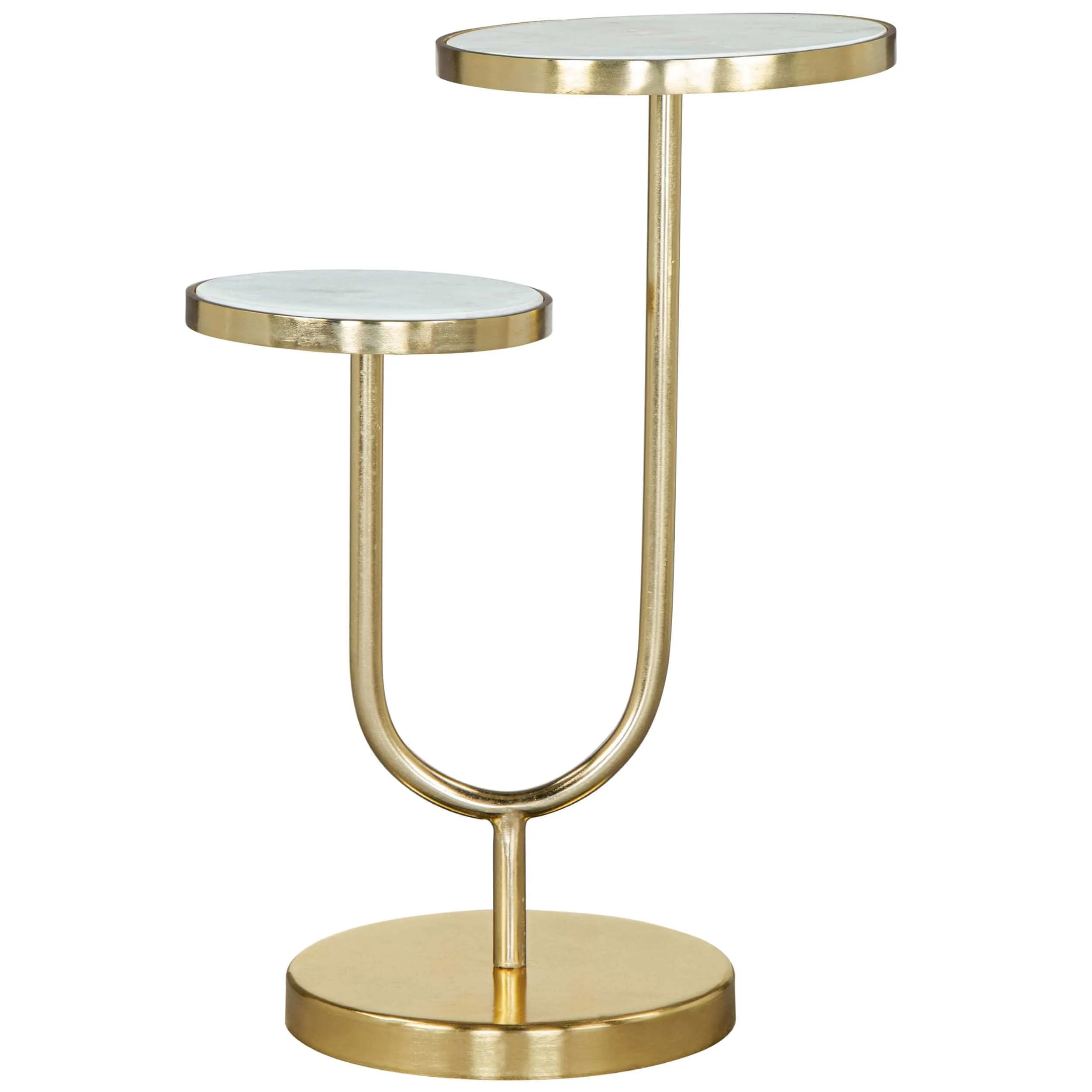 Marc Side Table, White & Gold