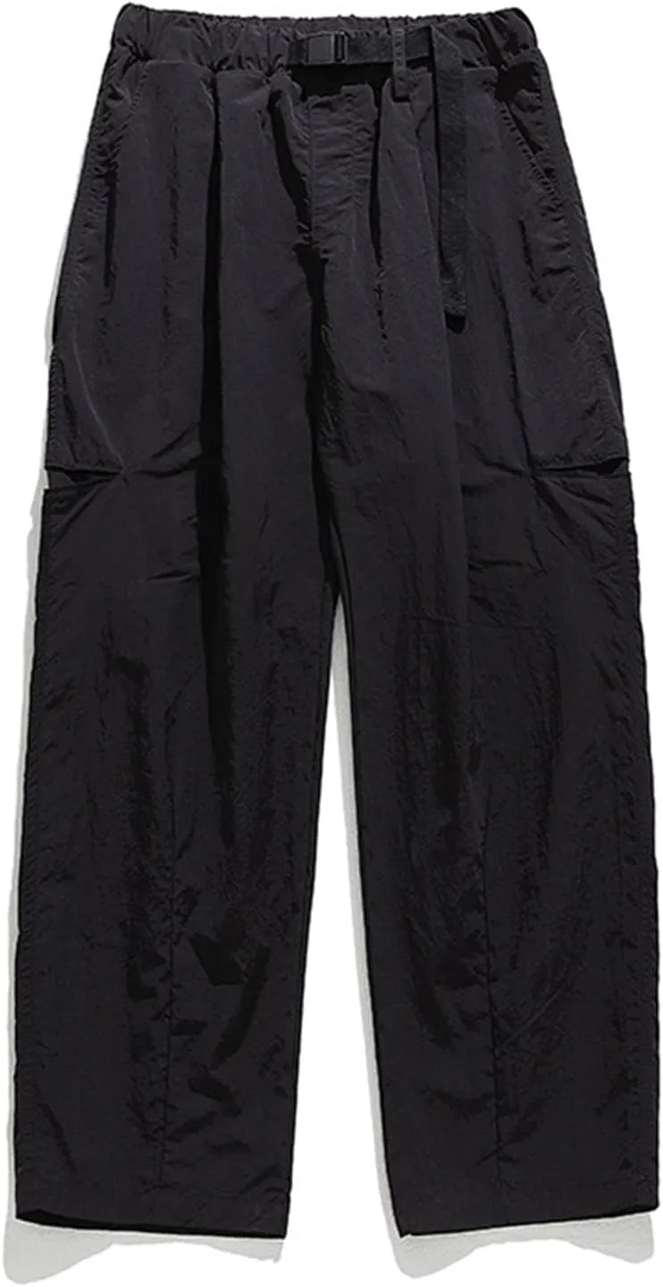 Mens Casual Pants 2024 Fashion Boho Drawstring Waist Pants Relaxed Slim Fit Streetwear Trousers with Pockets