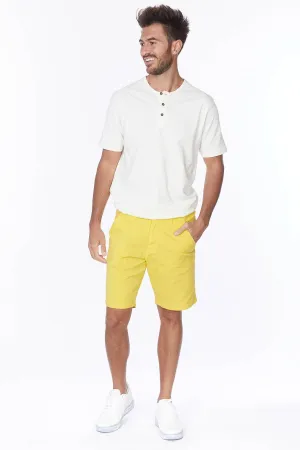 Men's Twill Summer Stretch 4 Pocket Chino Shorts in Canary