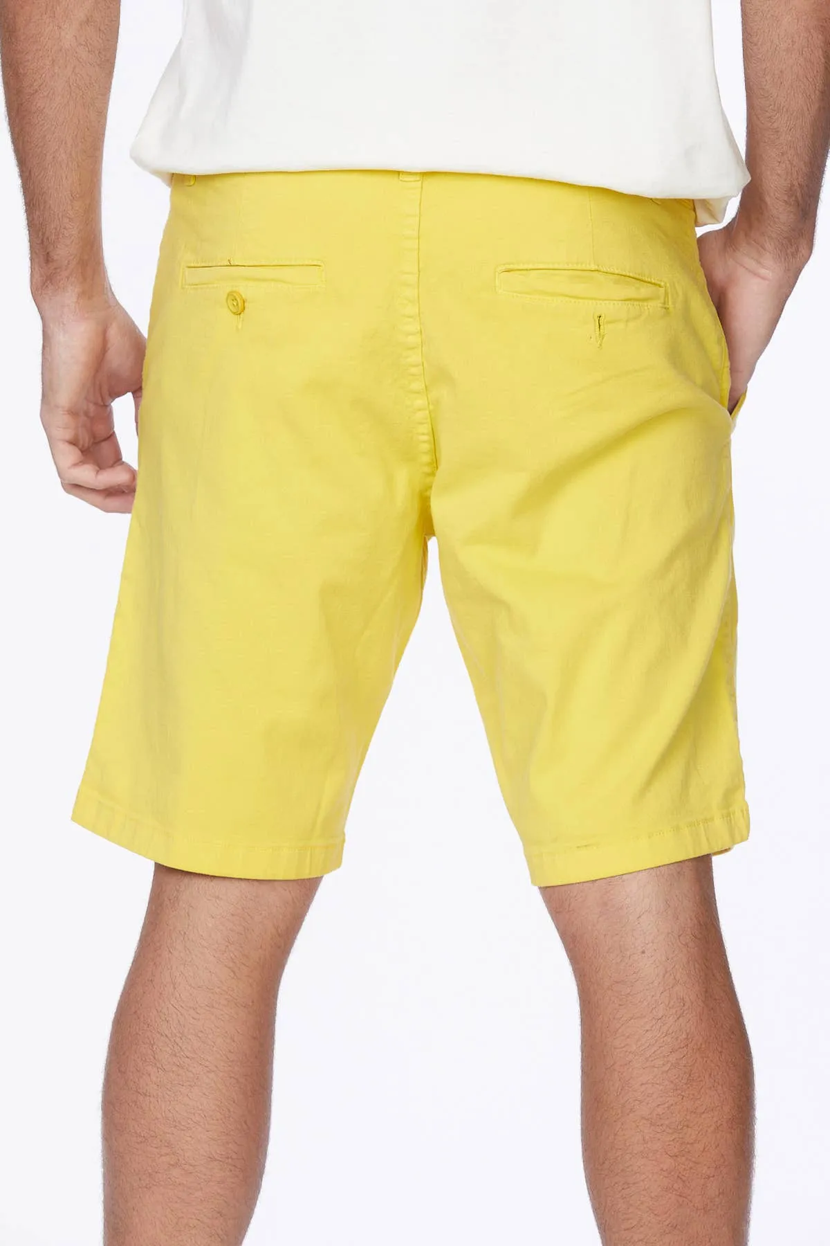 Men's Twill Summer Stretch 4 Pocket Chino Shorts in Canary