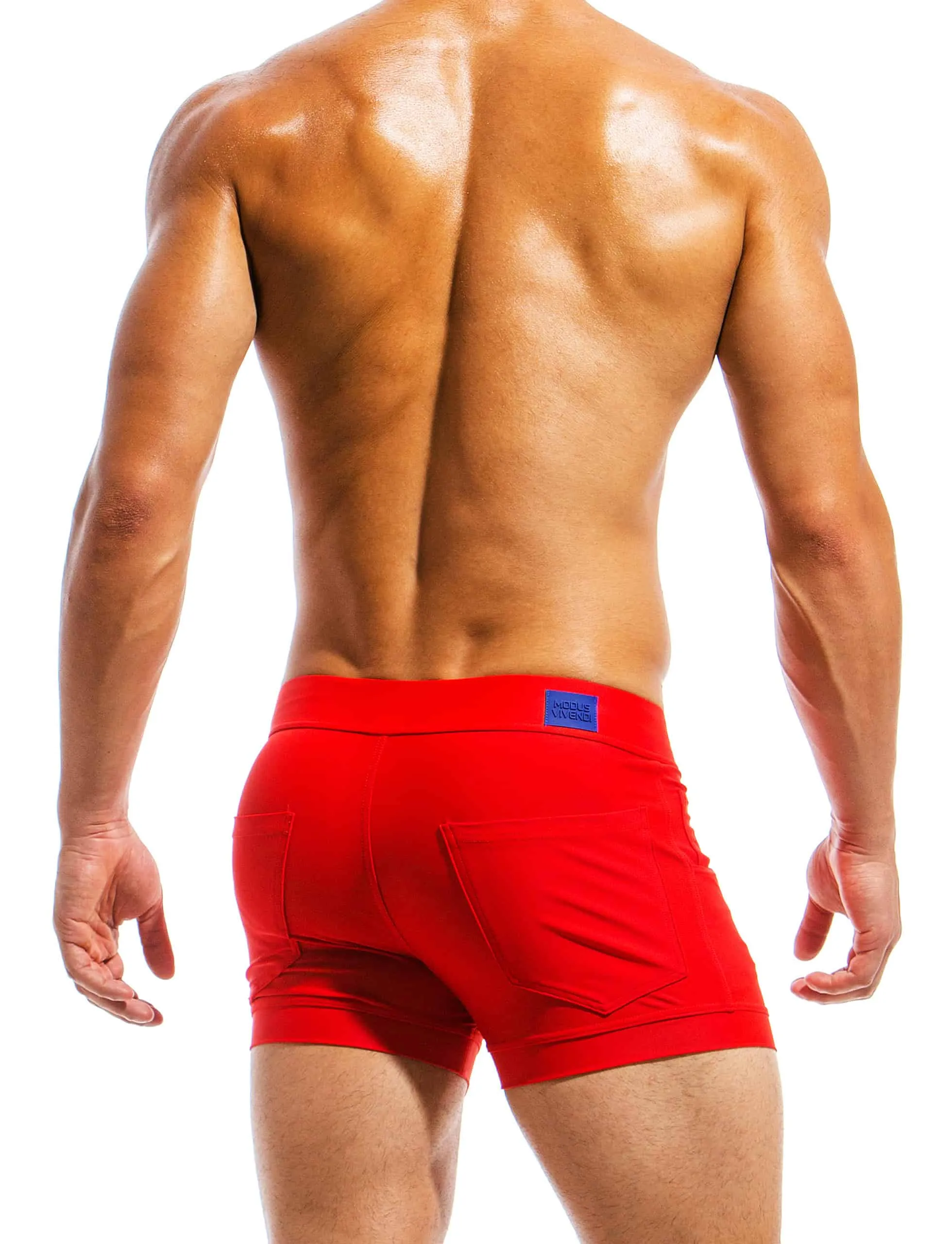 Modus Vivendi Classic 5 Pocket Swim Shorts Red