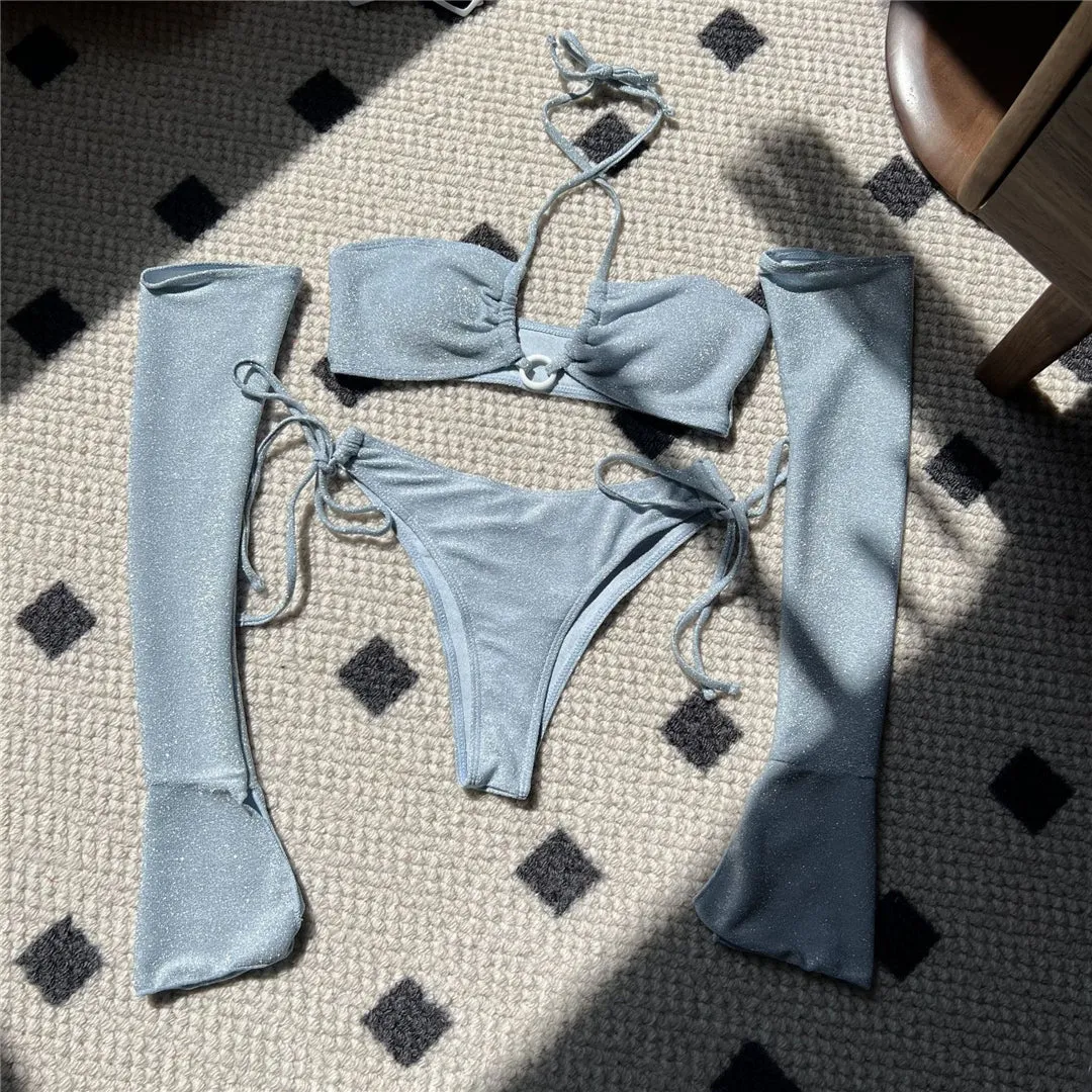 Nikki Glitter Sparkling With Oversleeves Bikini
