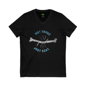 Not Broke Just Bent, Unisex Jersey Short Sleeve V-Neck Tee